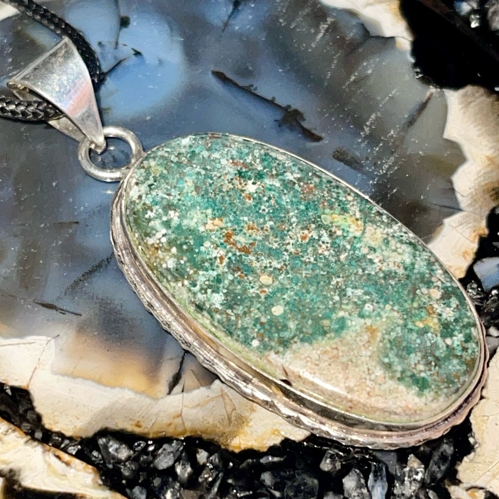 Chrysacolla Greenish -Blue Pendant 2 1/4”